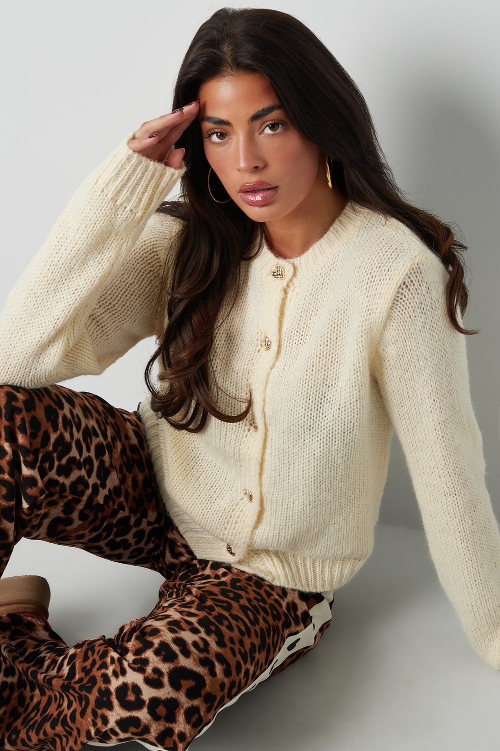 Cardigan lavorato a maglia Love h5Immagine4